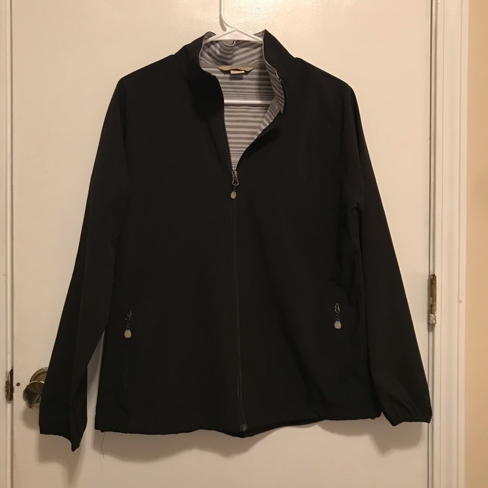 Black windbreaker